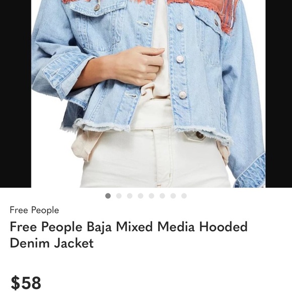 Free People Baja Mixed Media Hooded denim Jacket - Picture 3 of 11